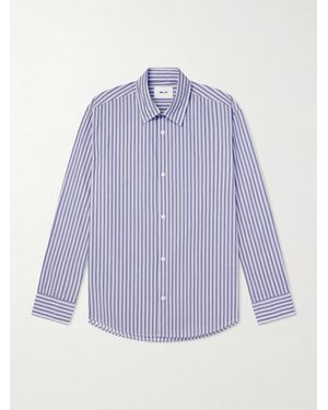 NN07 Striped Cotton Shirt - Purple