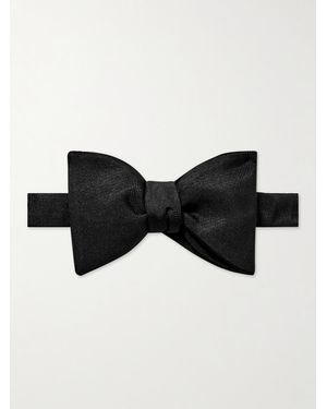 Favourbrook Pre-Tied Silk-Grosgrain Bow Tie - Black