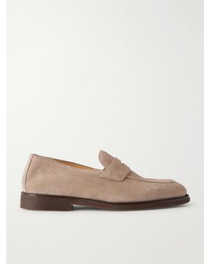 Brunello Cucinelli Flex Suede Penny Loafers - Natural