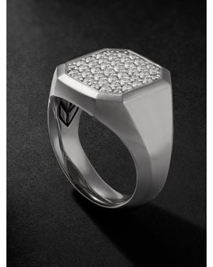 David Yurman Streamline® Siegelring aus Sterlingsilber mit Diamanten - Schwarz