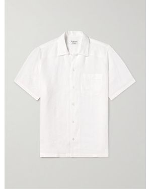 Kingsman Drake'Convertible-Collar Linen Shirt - White