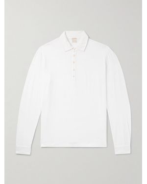 Massimo Alba Ischia Cotton And Cashmere-blend Jersey Polo Shirt - White