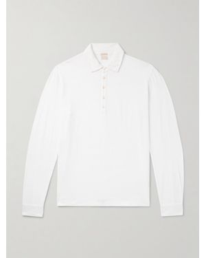 Massimo Alba Ischia Cotton And Cashmere-blend Jersey Polo Shirt - White