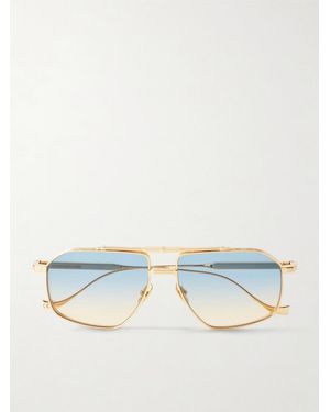 Cutler and Gross 1424 Aviator-Style-Tone Sunglasses - Blue