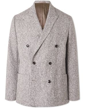 NN07 Jordin 1087 Double-Breasted Recycled-Herringbone Suit Jacket - Gray