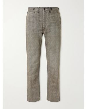 RRL Stanton Straight-leg Striped Cotton-twill Pants - Grey