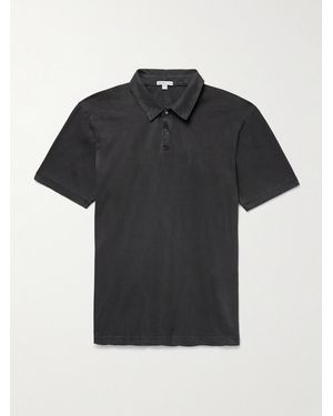 James Perse Supima Cotton-Jersey Polo Shirt - Black