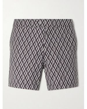 Tom Ford Straight-Leg Short-Length Printed Swim Shorts - Black