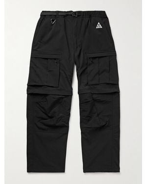 Nike Acg Smith Summit Straight-Leg Convertible Shell Cargo Trousers - Black