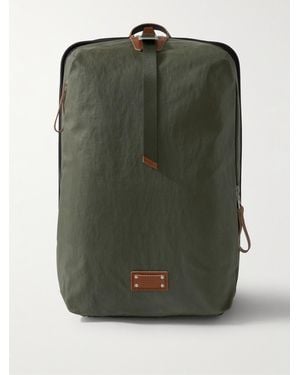 master-piece Bump L Canvas And Leather-Trimmed Cordura Nylon Backpack - Green