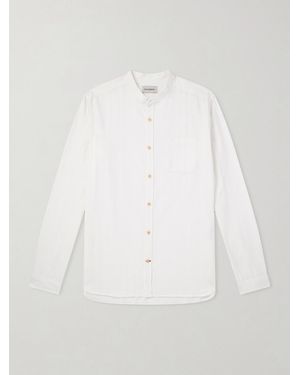 Oliver Spencer Grandad-Collar Striped Cotton Shirt - White