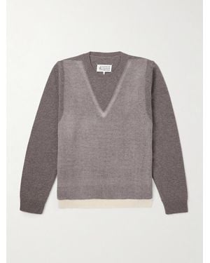 Maison Margiela Fused Brushed Virgin Wool Sweater - Gray