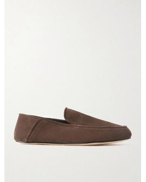 George Cleverley Mayfair Ii Collapsible-Heel Suede Loafers - Brown