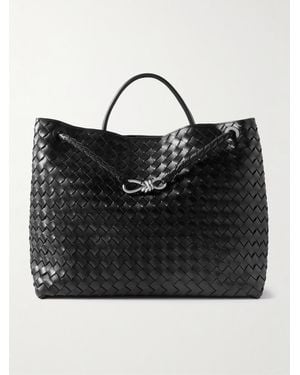 Bottega Veneta Andiamo Large Intrecciato Leather Tote Bag - Black