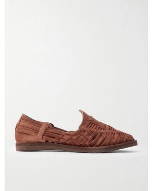 Yuketen Chamula Alejandro Woven Suede Huarache Sandals - Brown
