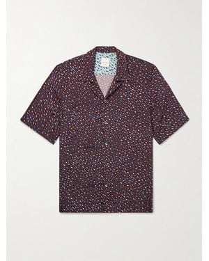 Paul Smith Convertible-Collar Printed Crepe De Chine Shirt - Purple
