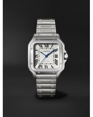 Cartier Santos Automatic Medium Stainless Steel Interchangeable Watch, Ref. Wssa0029 - Black