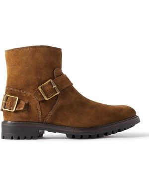 Belstaff Trailmaster Buckle-embellished Suede Boots - Brown