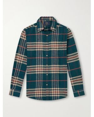 Portuguese Flannel Cervo Checked Cotton-Flannel Shirt - Blue
