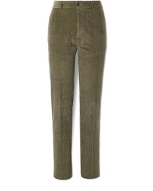 Massimo Alba Mauko Straight-Leg Prince Of Wales Checked Cotton-Blend Corduroy Suit Pants - Green