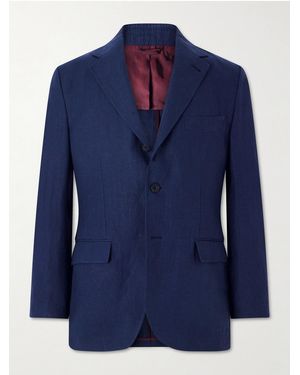 Rubinacci Linen Suit Jacket - Blue