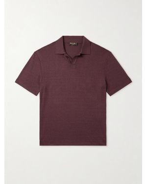 Loro Piana Valpiana Silk And Cotton-Blend Polo Shirt - Purple