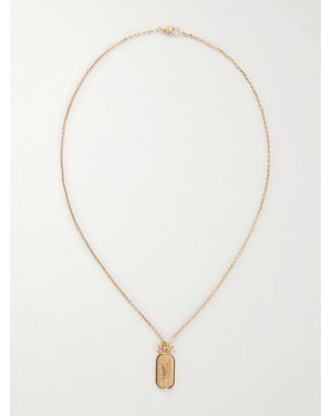 Saint Laurent Cassandre Tablet-Tone Necklace - Bianco