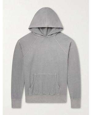 Les Tien French Terry-Cotton Raglan Hoodie - Grey
