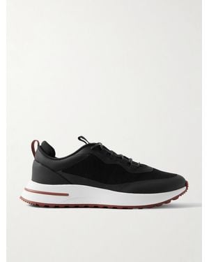 Loro Piana Weekend Walk Leather-Trimmed Mesh Trainers - Black