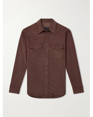 Nili Lotan Travis Cotton-Corduroy Shirt - Brown