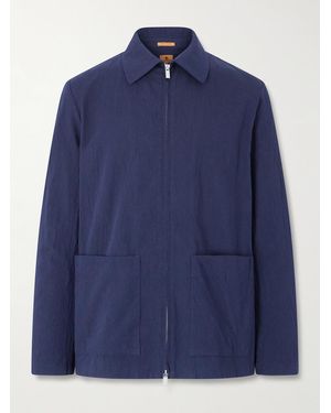 Barena Crinkled Cotton-blend Overshirt - Blue