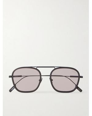 ZEGNA Round-frame Titanium Sunglasses - Brown