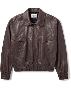 Saint Laurent Leather Jacket - Brown