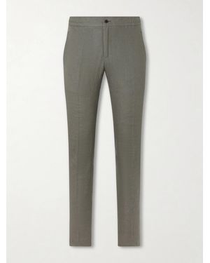 Kiton Tapered Linen Pants - Gray