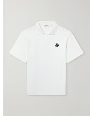 FRAME Logo-Embroidered Cotton-Piqué Polo Shirt - White