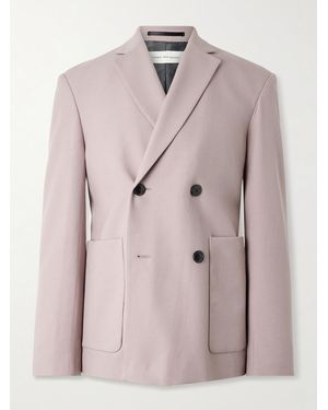 Dries Van Noten Doppelreihiges Sakko aus Woll-Twill - Pink