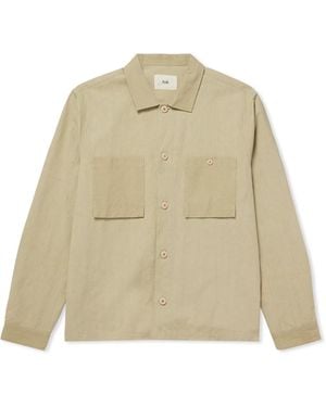 Folk Patch Linen And Cotton-Blend Overshirt - Natural