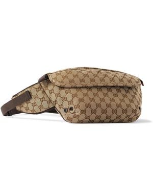 Gucci Logo-Jacquard Canvas Belt Bag - Brown