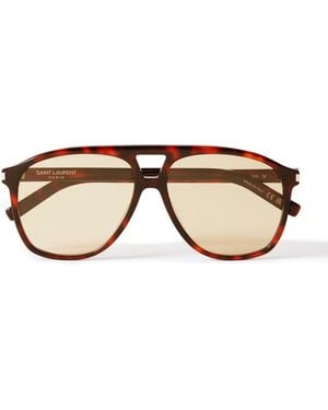 Saint Laurent Aviator-style Tortoiseshell Acetate Sunglasses - Natural