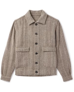 De Petrillo Herringbone Wool-blend Jacket - Gray