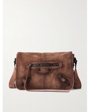 Balenciaga Le City Flap Messenger Leather Bag - Brown