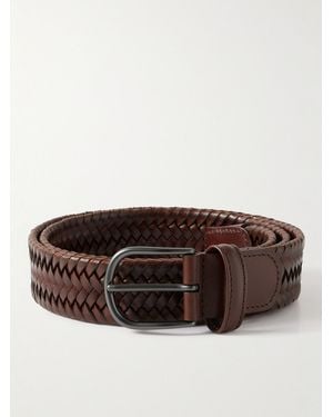 Anderson's 3.5Cm Woven Leather Belt - Brown