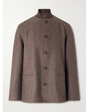 Loro Piana Chilton Herringbone Virgin Wool And Cashmere-blend Jacket - Brown