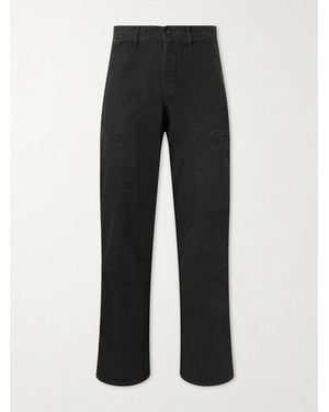 Fullcount Usn Seamen's Straight-Leg Herringbone Trousers - Black