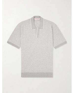 Orlebar Brown Horton Cotton And Wool-Blend Polo Shirt - White