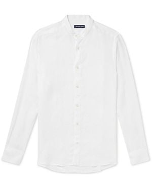 Frescobol Carioca Jorge Grandad-Collar Linen Shirt - White