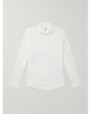 Altea Mercer Slim-Fit Garment-Dyed Washed-Linen Shirt - White