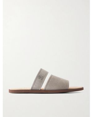 Brunello Cucinelli Suede Sandals - White