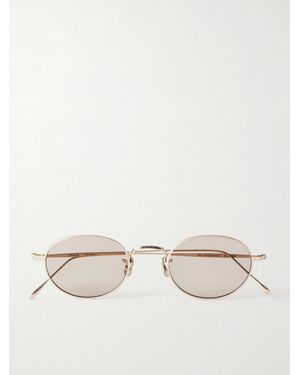 AURALEE Eyevan Round-Frame Titanium Sunglasses - Natural