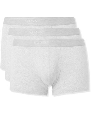 Sunspel Three-Pack Stretch-Cotton Boxer Briefs - White